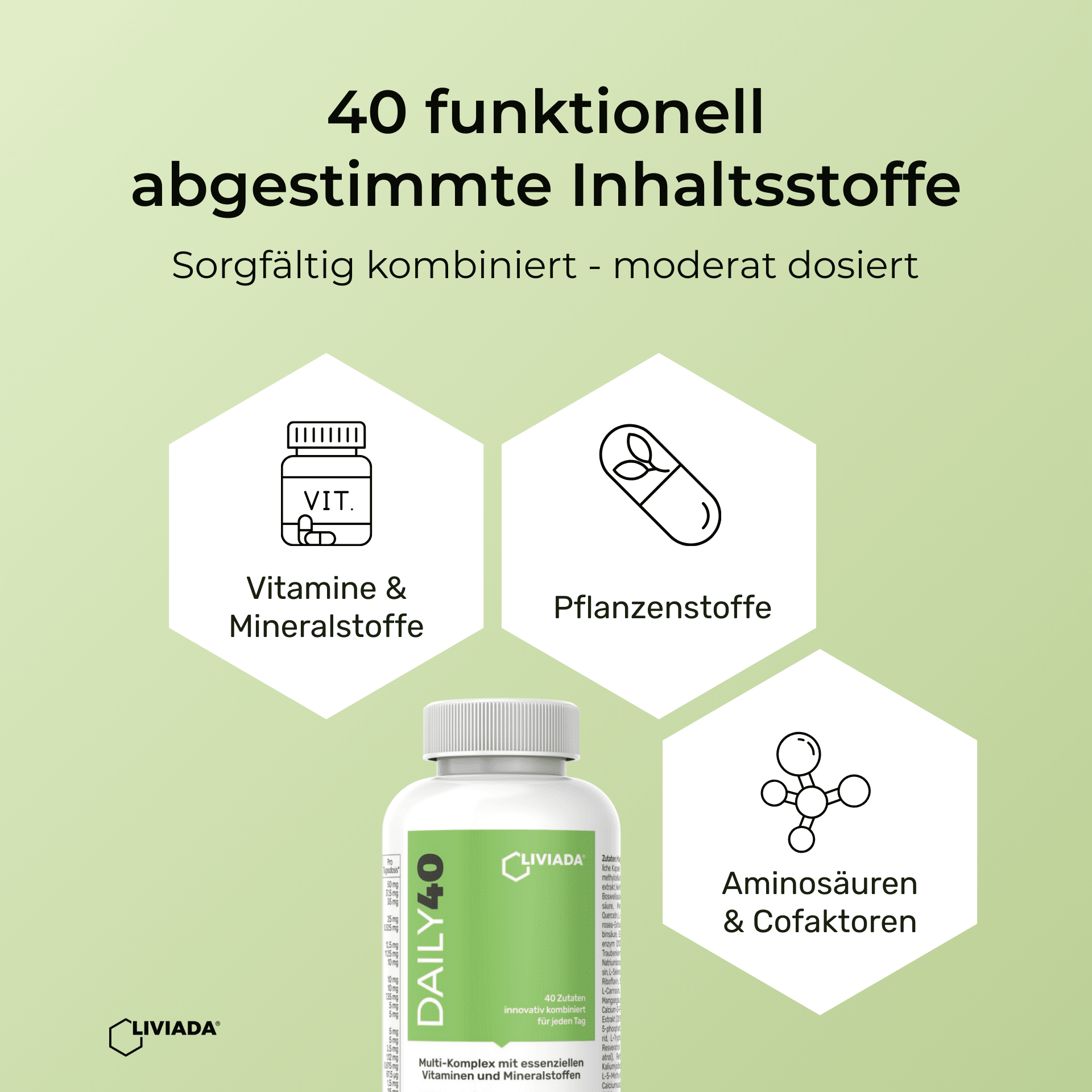 LIVIADA DAILY40 - Multi-Komplex mit essenziellen Vitaminen & Mineralstoffen