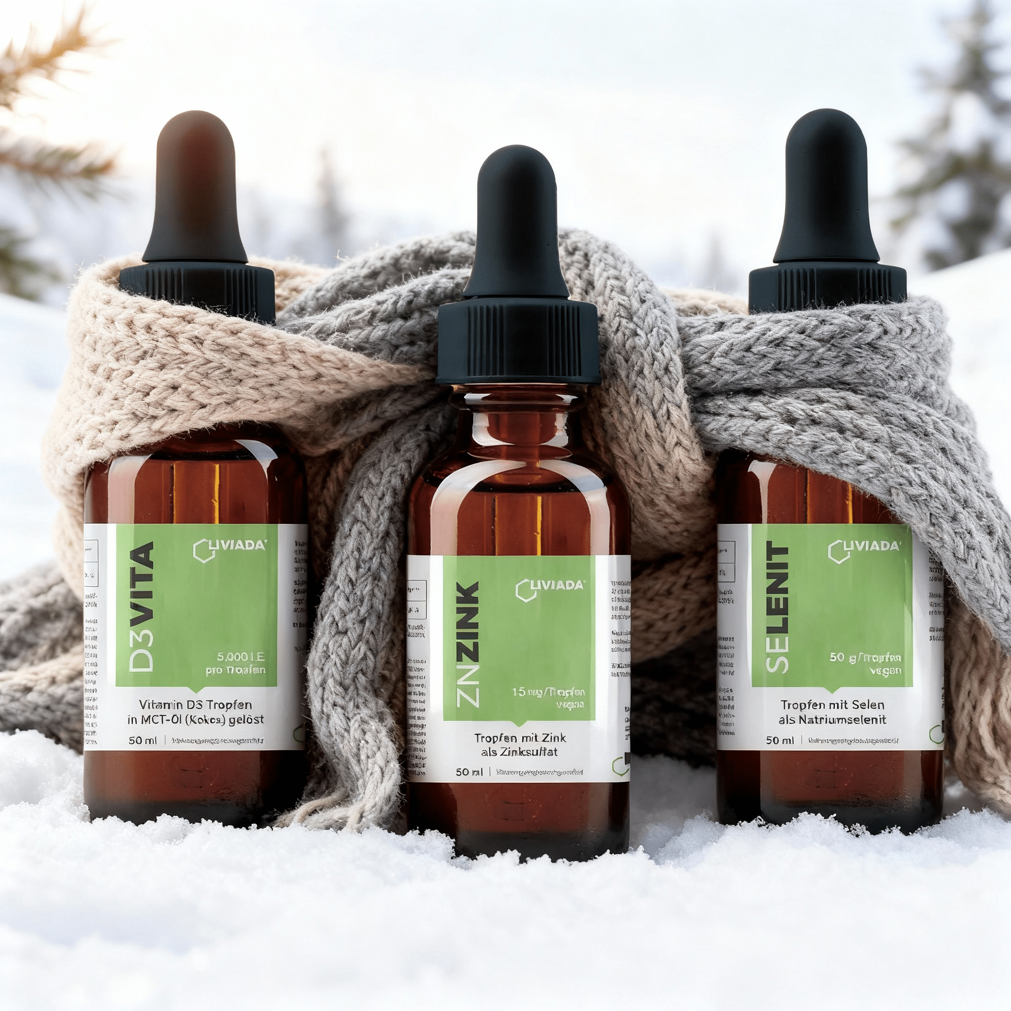 LIVIADA WinterFit Immun-Paket - Vitamin D-, Zink- und Selen-Tropfen